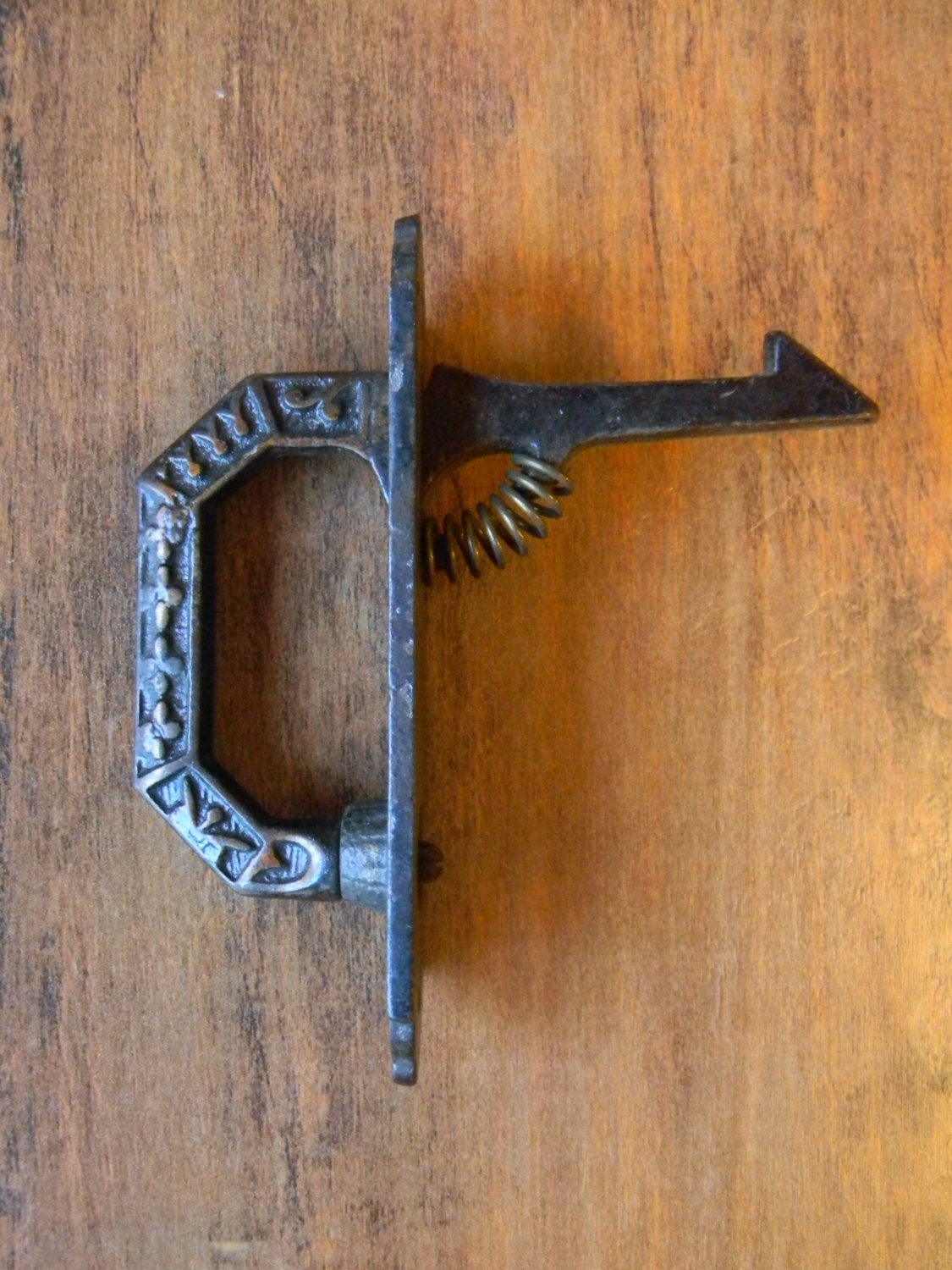 Antique Cast Iron Spring Latch Eastlake Victorian Era Door