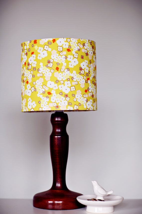 Mustard lamp shade floral lampshade yellow lampshade