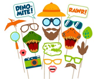 Printable Dinosaur Photo Booth Props - Dinosaur Photobooth Props - Dinosaur Birthday Party - Printable Dinosaur Party - Jurassic World Props