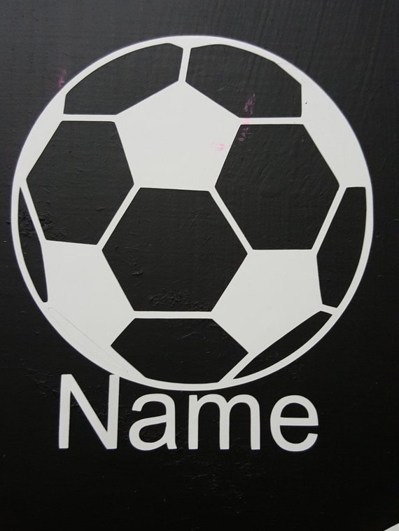 Custom Soccer ball name decal by SVDesignsnDecals on Etsy