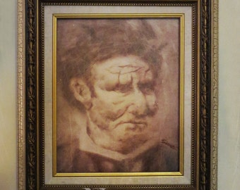Creepy Portrait Oil Painting, Horror, Surreal, Macabre "The Leper Gentleman"