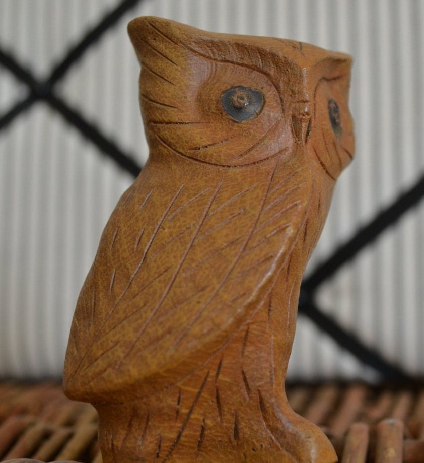 Hand Carved Wood Owl by CouchsideManner on Etsy