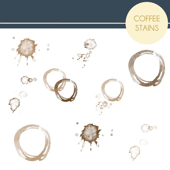 Download Items similar to Coffee Stain Digital Clip Art - Coffee ...