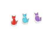 Colorful Cats Floating Charms  Red Blue or Purple Kitty Lover Charms Living Memory Locket Supplies 6x8mm