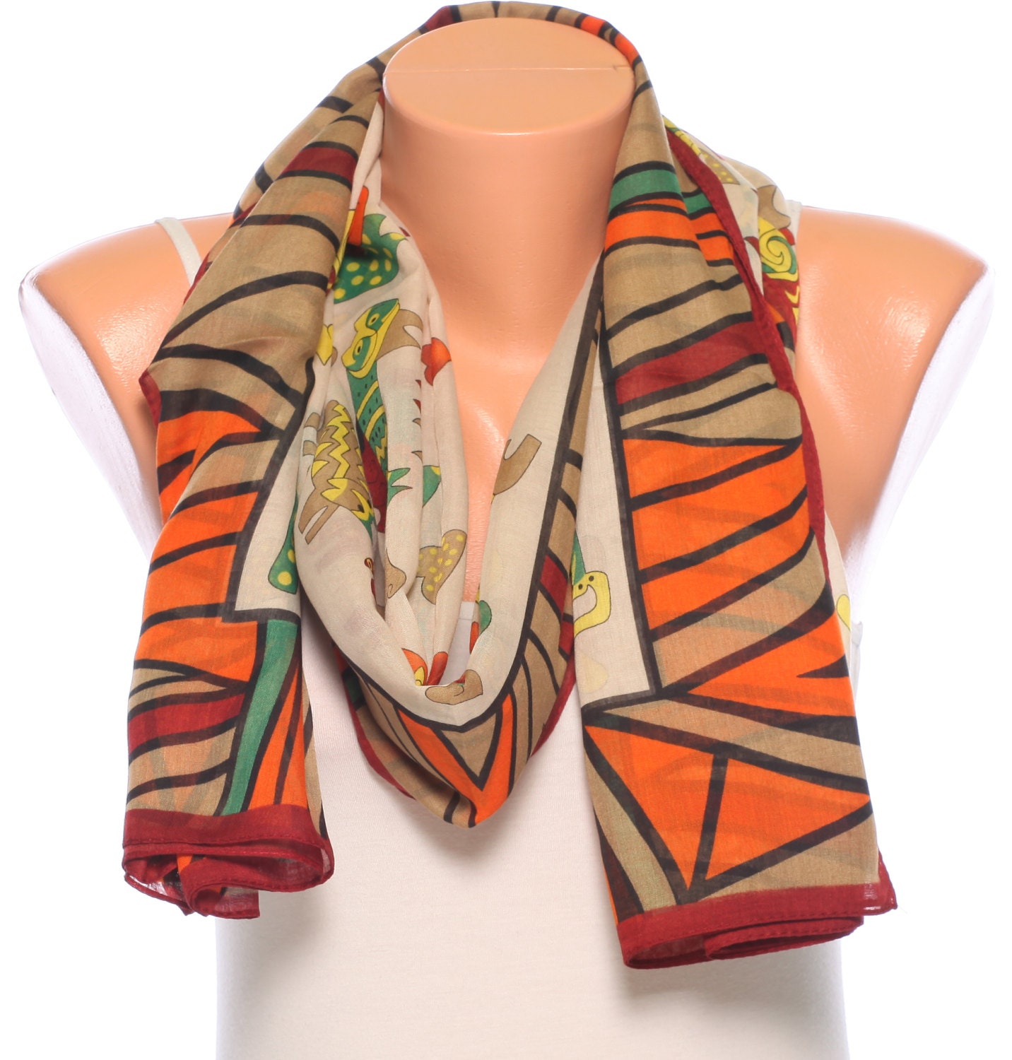 brown scarf Beach scarf shawl scarf summer by ScarfFASHIONISTA