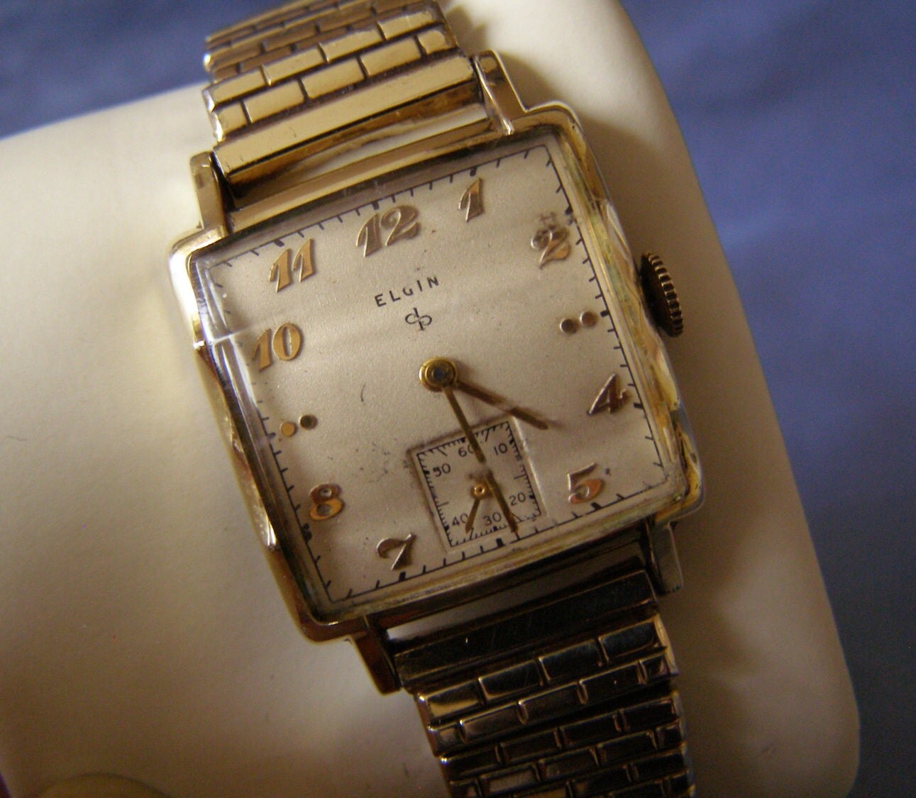 Mens ELGIN Watch w 17 jewel 554 Cal 10k RGP Single Sunk Dial