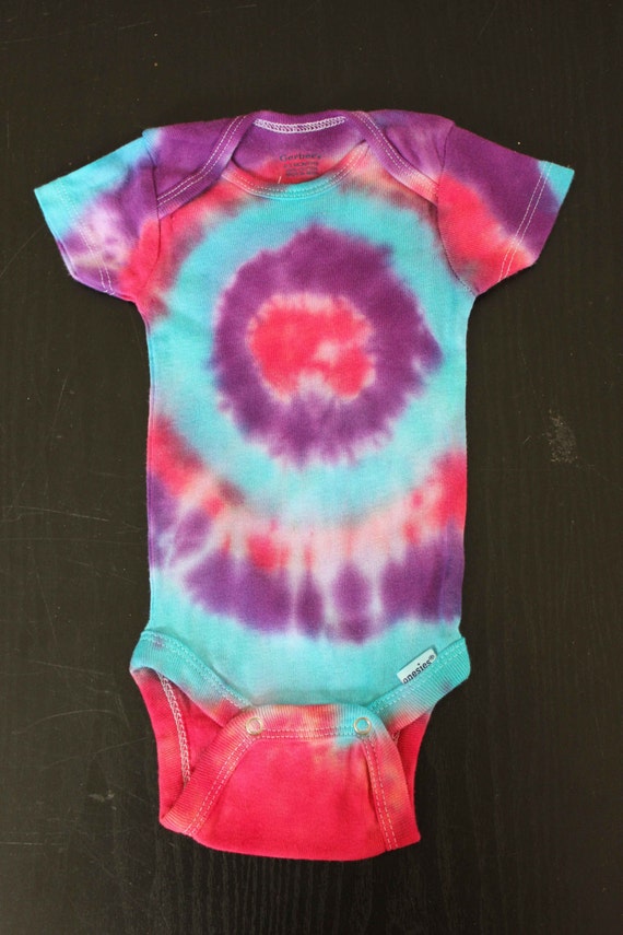 Tie-Dye Onesie Purple Pink and Blue Bullseye by TreasureStTrinkets