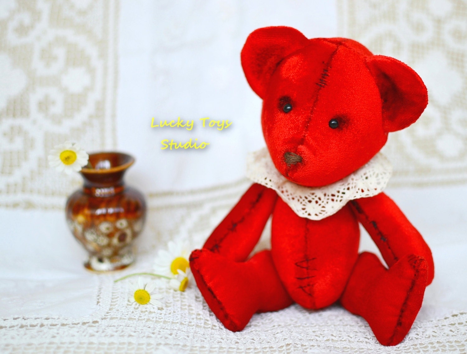 red stuffed teddy bear