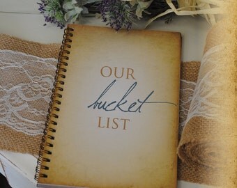 Journal Romance Love - Our Bucket List, Custom Personalized Journals Vintage Style Book, Couple Gift, Boyfriend Gift, Girlfriend Gift