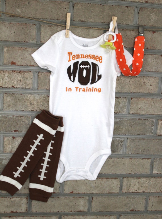 Baby Onsie Tennessee Vols Football Leg by StitchingWithEllie