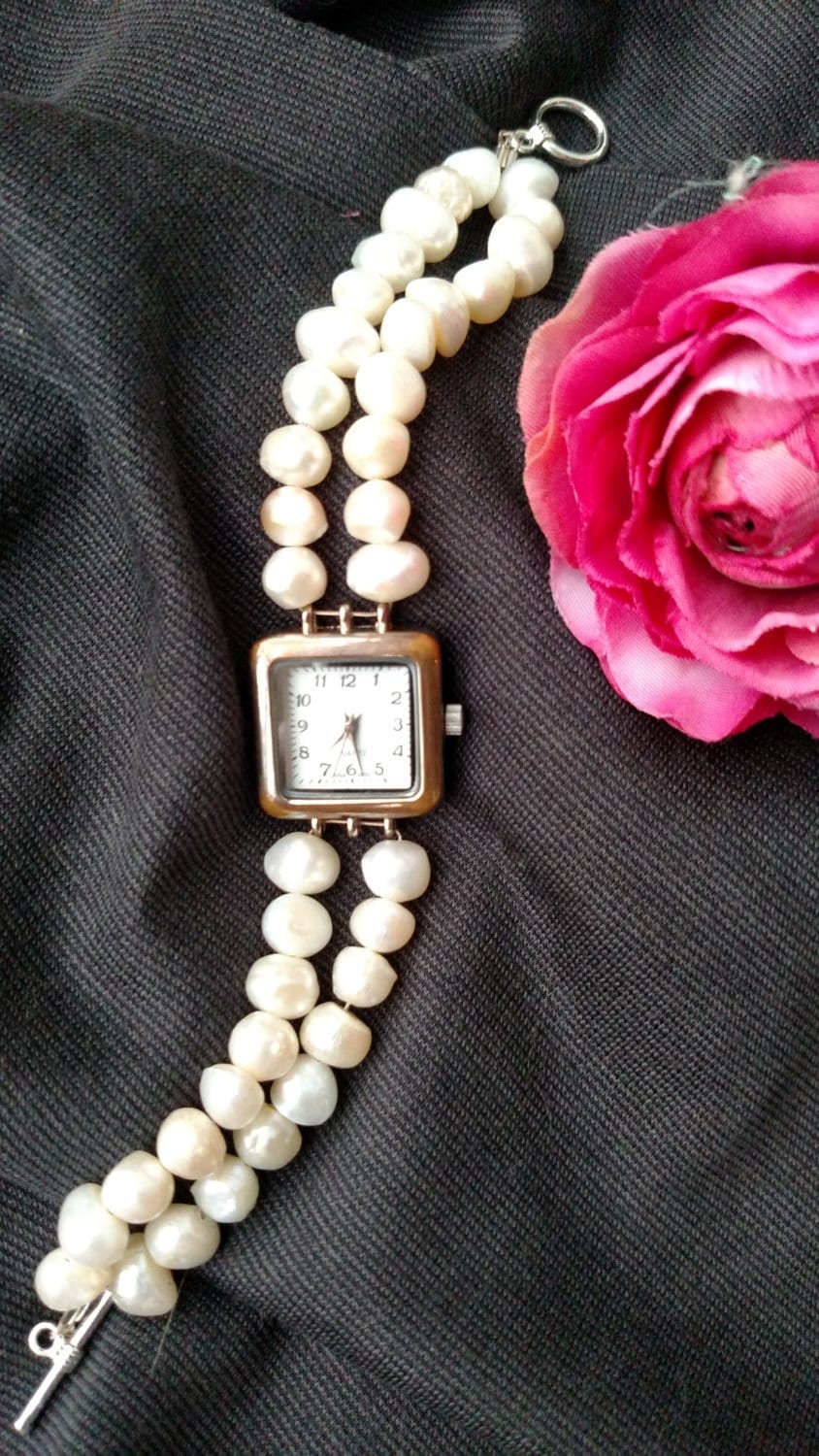 Freshwater Pearl Watch by ArtandTime on Etsy
