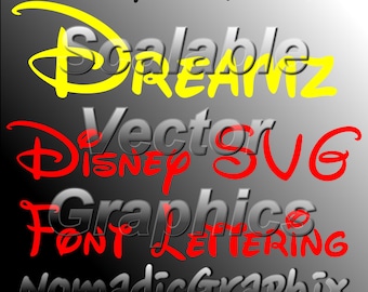 Dreamz Disney Svg Font Alphabet Design - Upper and Lowercase A to Z, 0 to 9, & basic symbols - Cut Files - SVG / DXF / EPS