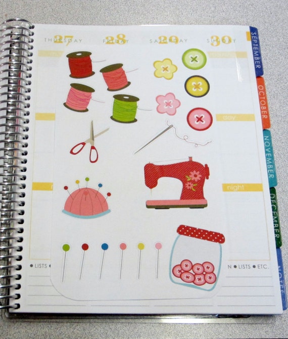 Sewing stickers Planner Stickers Sewing by PlannerStickersPlus