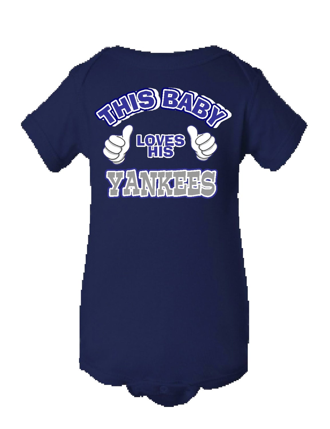 New York Yankees onesie This baby loves his by RocketSocketShirts