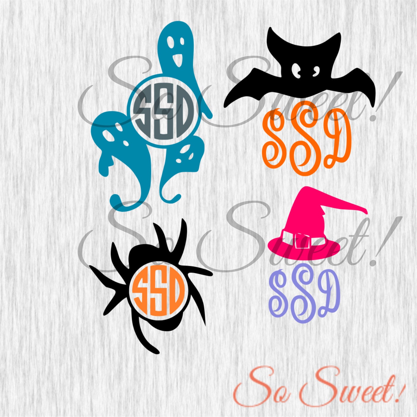 Monogram Halloween Svg - Layered SVG Cut File