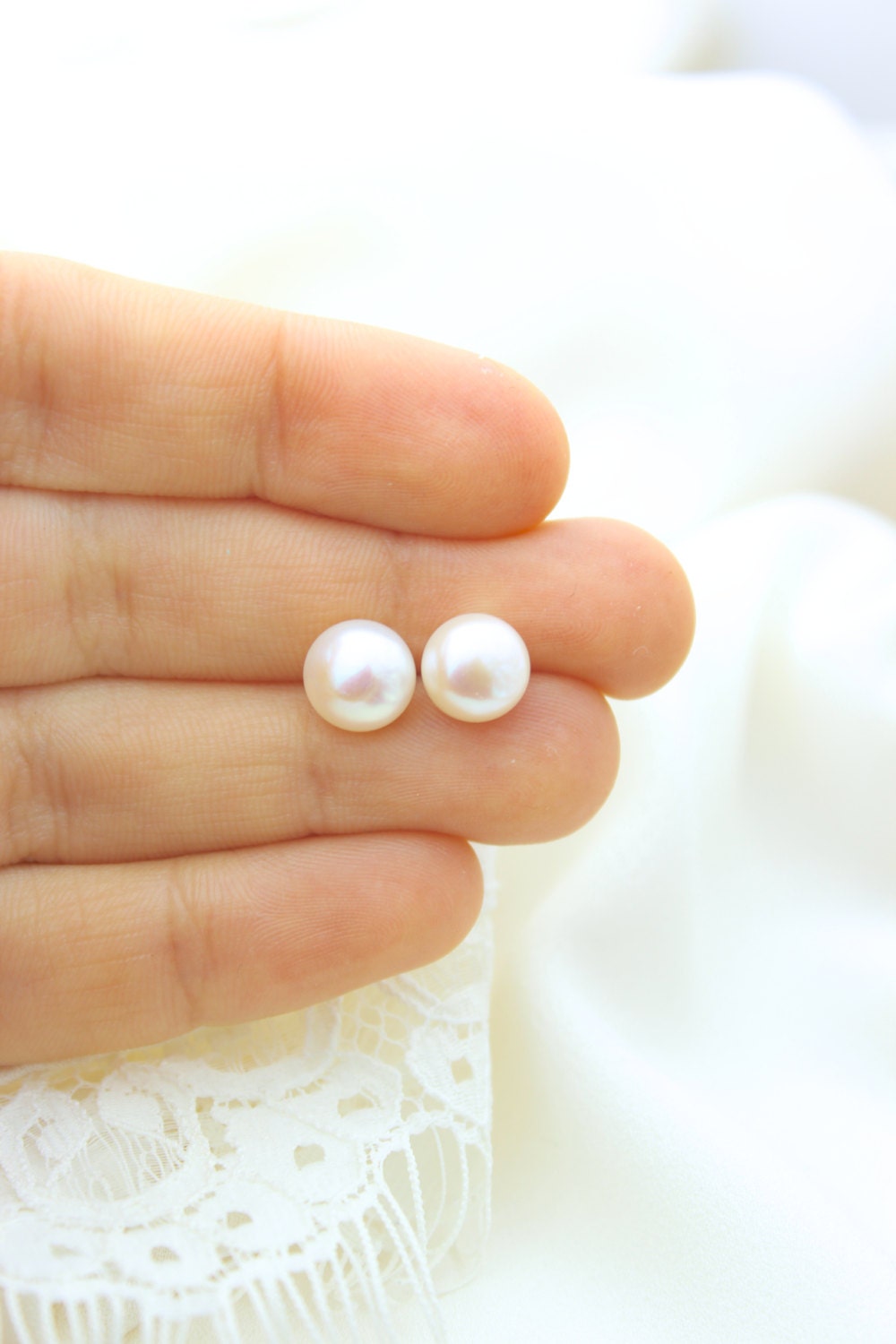 Pearl Stud Earrings Real Pearl Earrings Pearl Studs