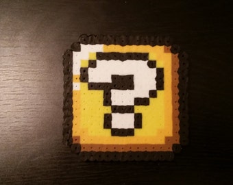 Items similar to Super Mario Quilted Pixel Question Block Wall Hanging ...