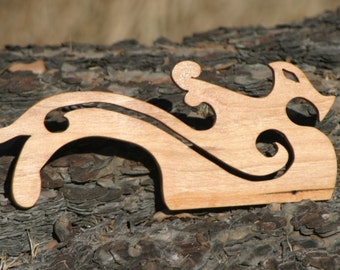Hand Crafted Dragon Cherry / Beaters for Card / Inkle Weaving