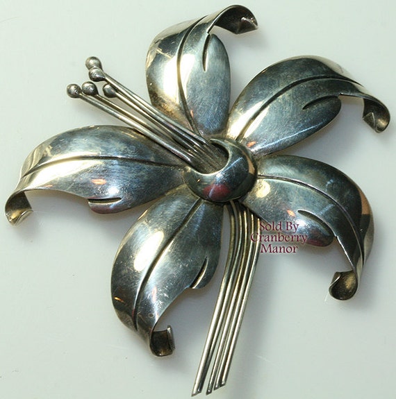 Taxco Mexico Maricela Brooch Tasco Sterling by CranberryManor