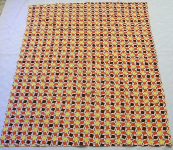 Vintage Tablecloth Small Tablecloth Orange and Yellow