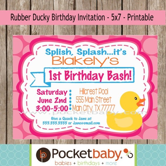 Rubber Ducky Invitations Printable 3