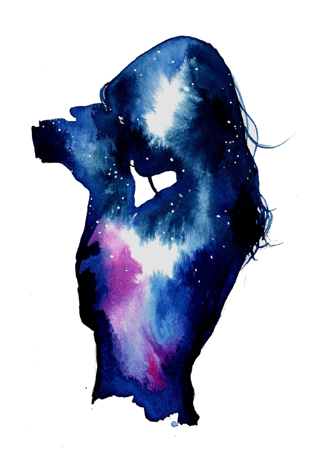 draw pencils watercolor how to with galaxy original Stars Shooting print watercolor by Jessica from