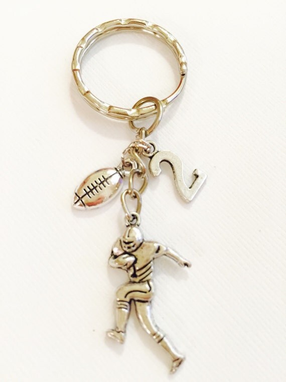 Football Keychain Football Player KeyChain by girlygifts07 on Etsy