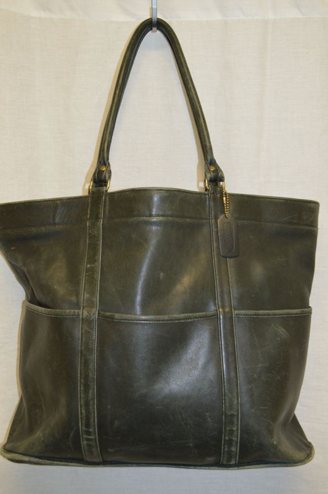 Vintage COACH LEATHER usa Made x-large Purse Tote Bag