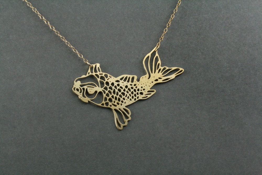 koi fish necklace koi necklace koi jewelry by BonnyRabbitBoutique