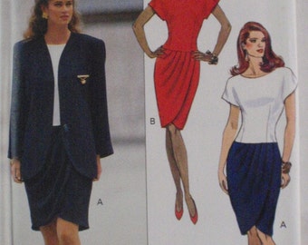 Ronnie Heller Lined Jacket and Dropped Waist Dress Sewing Pattern - Butterick 5263 - Sizes 18-20-22, Bust 40-42-44, Uncut