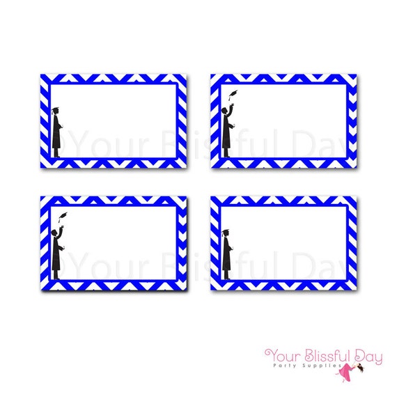 PRINTABLE Male Graduation Party Label Tents (Color of your choice) #302 Il_570xn