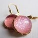 Pink Glitter Earrings, Holographic Glitter, Pink Sparkle Earrings, Pink and Gold, UK Etsy