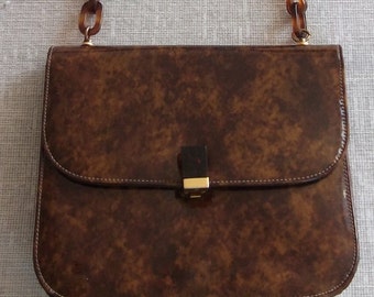 Vintage 50's - 60's MORRIS MOSKOWITZ Hand Bag Purse Patent Leather Tortoiseshell