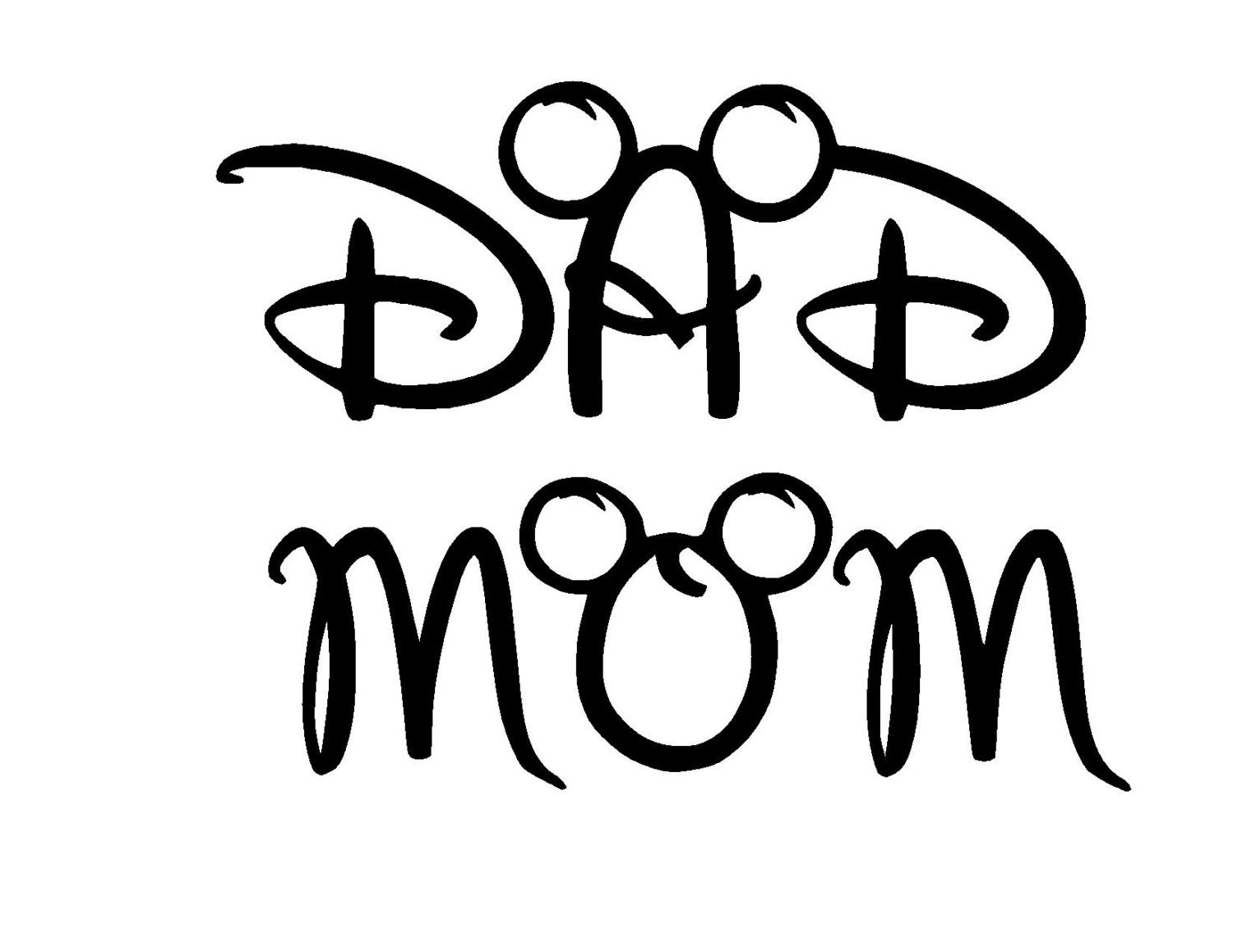 Download Mom & Dad Mickey Inspired SVG or Silhouette Instant Download