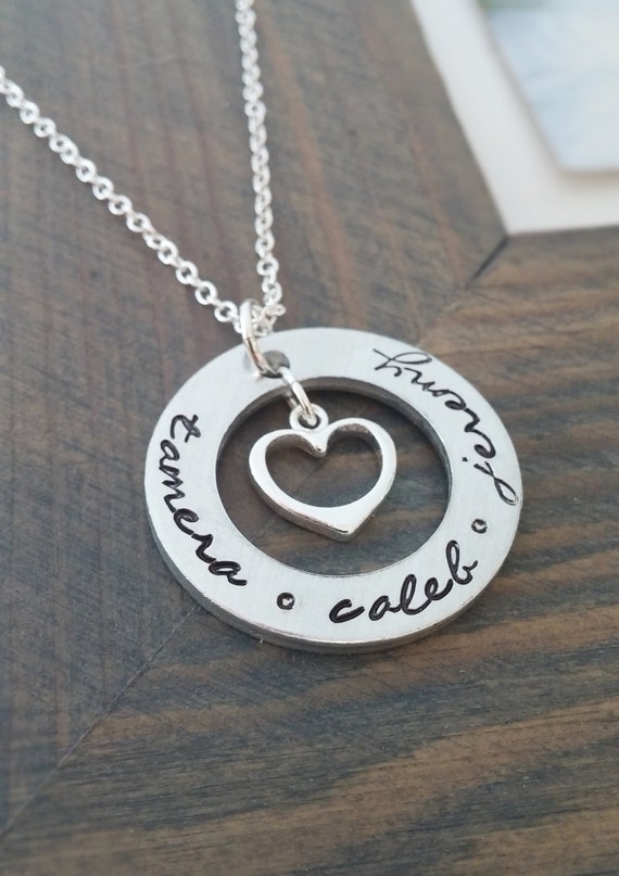 family silver necklace 