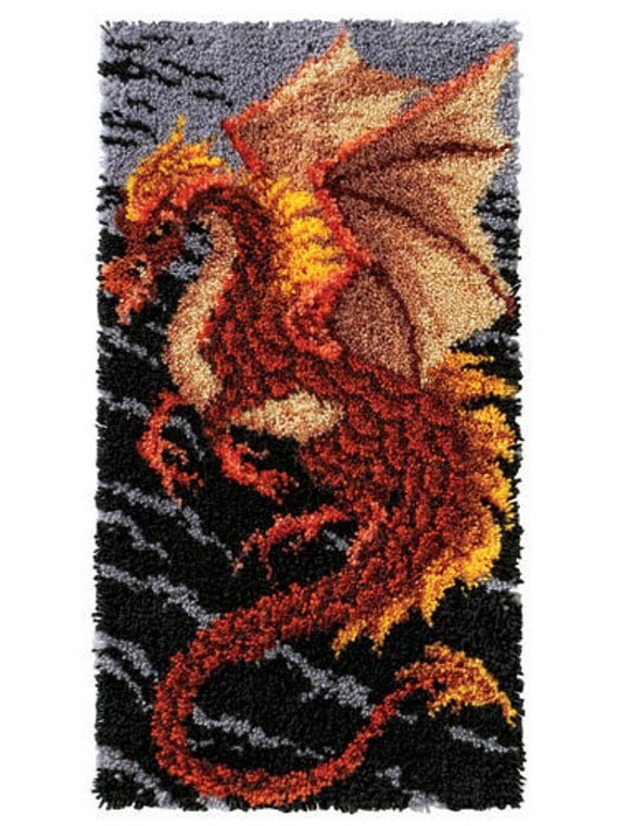 Fierce Dragon Latch Hook Rug