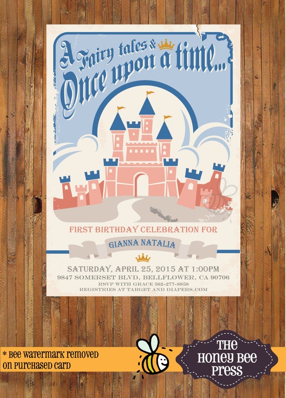 Once Upon a Time birthday invitation Princess Birthday