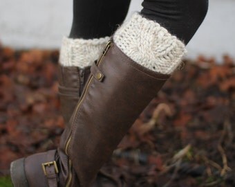 Boot Cuffs // Cable Knit Boot Cuffs // Two in One Design // Leg Warmers // Pinterest Favorite // Fall Fashion // Slip on // Knit Accessory