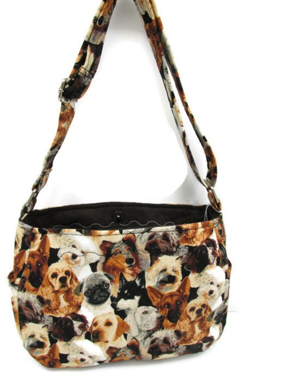 Dogs Handbag Black Brown Dog Purse Cross Body by JustBeautiful161