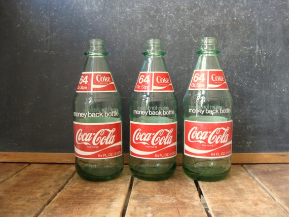 Vintage Coke Bottle 1970s Coca Cola Bottle 64 by RiverHouseDesigns