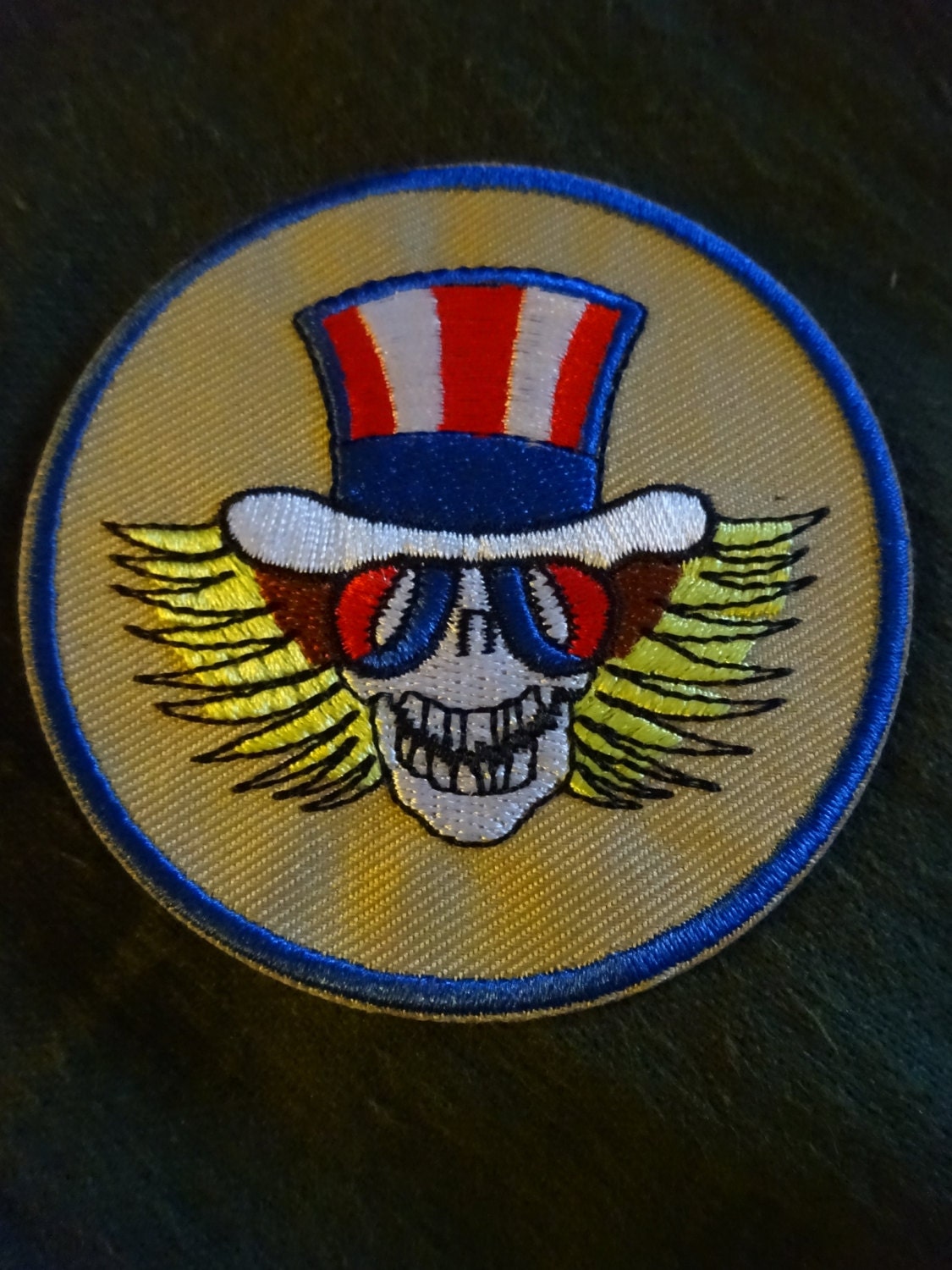 Grateful Dead Uncle Sam Skeleton Iron On /Sew by TheWordEmporium