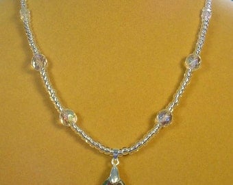 Super FLASHY 17-1/2" Swaroski Crystal Pendant Necklace - N404