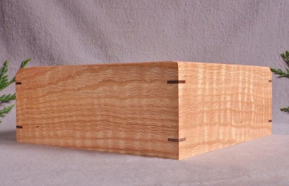 Curly Oak Wood Valet Box with Lift-out Tray by 