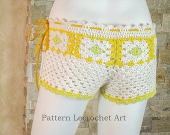 Crochet pattern summer shorts womens beach shorts pattern