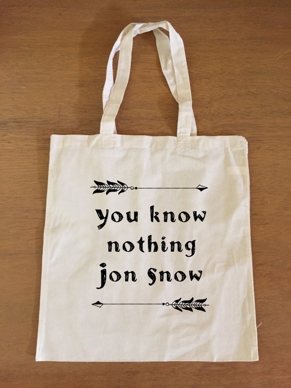 Game of Thrones Tote Bag - Jon Snow - You Know Nothing Jon Snow