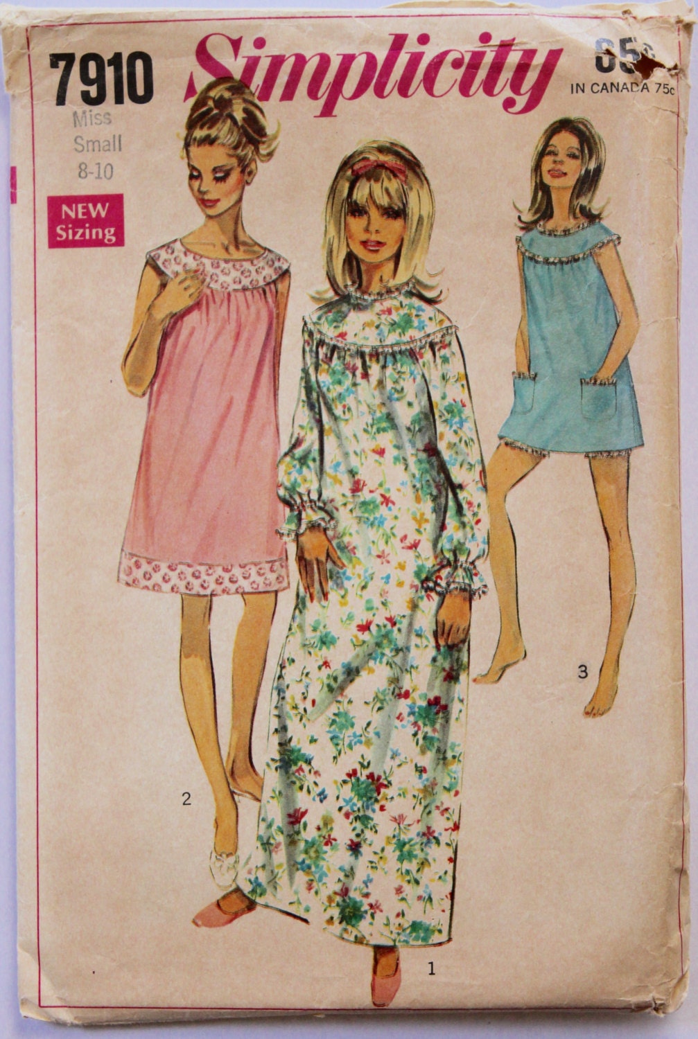 Vintage Nightgown and Bloomers Sewing Pattern 1960s