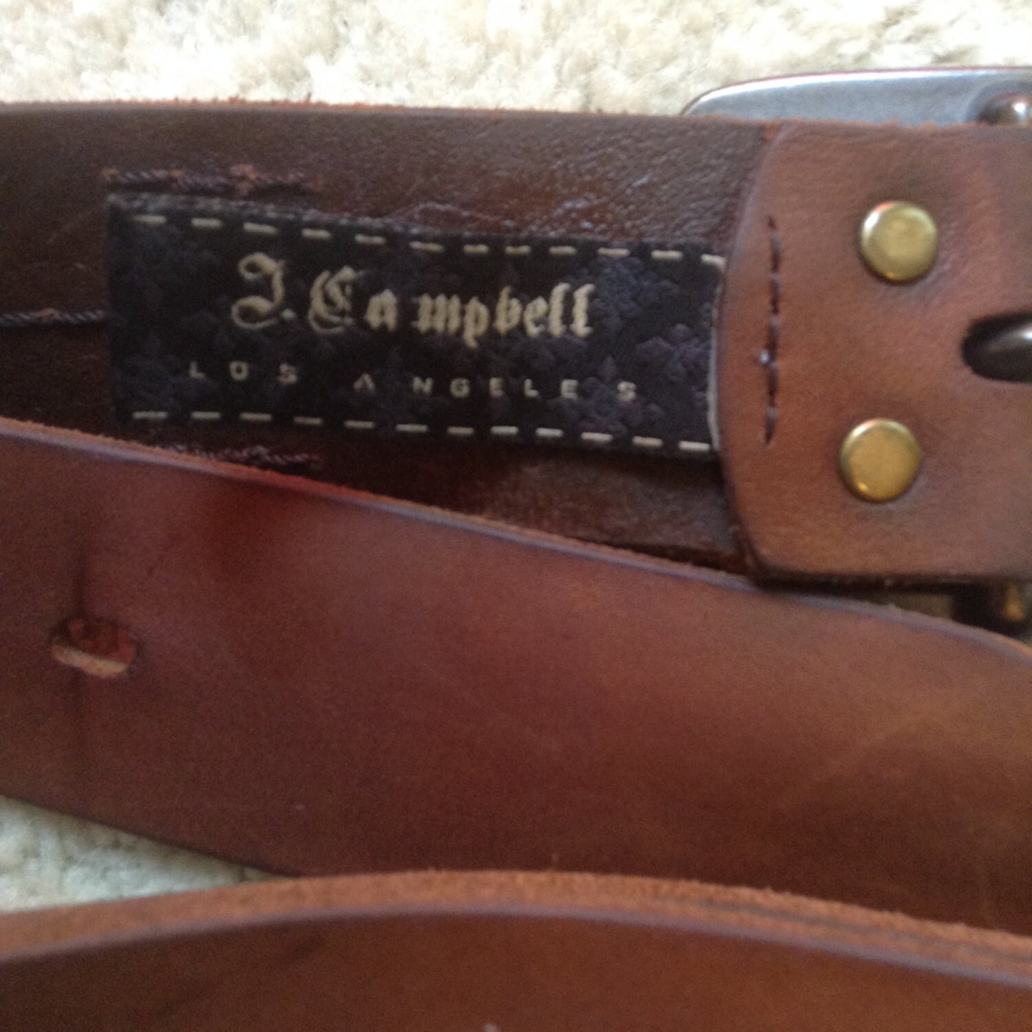 80s Brown Leather Belt / J. Campbell Los Angeles Brown Belt