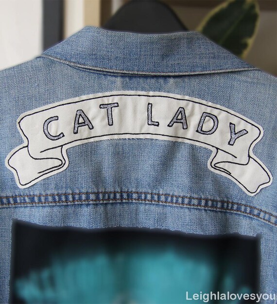 Large Custom Text Banner Embroidered Back Patch by LeighLaLovesYou