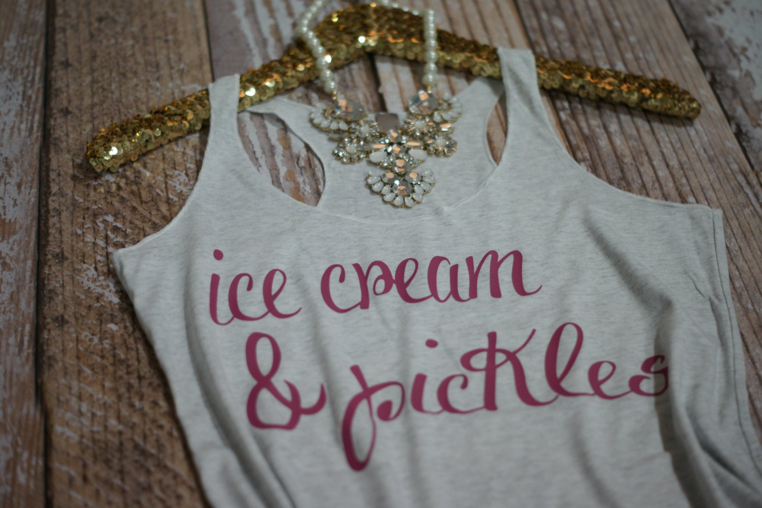 Ice Cream and Pickles Pregnancy Tank. by strongconfidentYOU