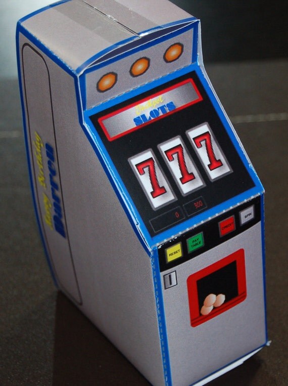 Personalized PRINTABLE Slot Machine Party Favor Box Size And